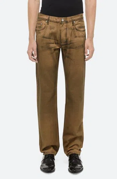 Helmut Lang Worker Organic Cotton Straight Leg Jeans In Brown