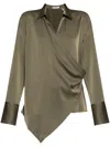 Helmut Lang Relaxed Wrap Shirt In Green