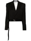 Helmut Lang Cropped Blazer Aus Wolle In Black