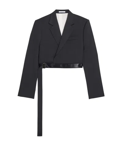 Helmut Lang Wrap Long-sleeved Blazer In Black