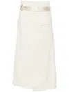 Helmut Lang Wrap Midi Skirt In Neutrals