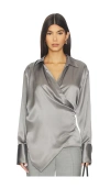 Helmut Lang Wrap Relax Shirt In Gray