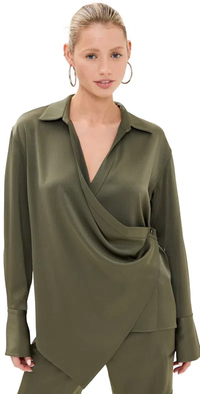 HELMUT LANG WRAP RELAX SHIRT OLIVE