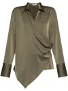 Helmut Lang Relaxed Wrap Shirt In Green