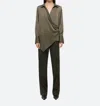 Helmut Lang Wrap Relaxed Shirt In Olive