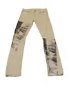 Helmut Lang X Barney's Nyc Skinny Newsprint Jean In Grey Lyocell In Grey
