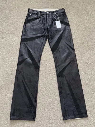 Pre-owned Helmut Lang X Peter Do Fw24 Helmut Lang By Peter Do Black Foil Wax Denim Jeans