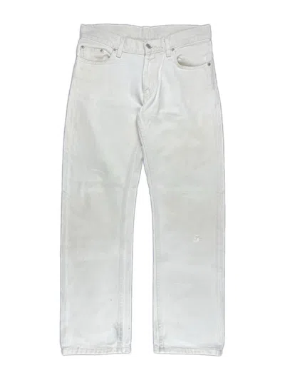 Pre-owned Helmut Lang X Vintage Aw98 Helmut Lang Flamethrower Vintage Burned Denim Jeans In White