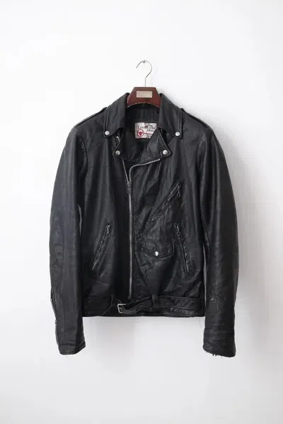 Pre-owned Helmut Lang X Vintage Sears Leather Jacket In Black