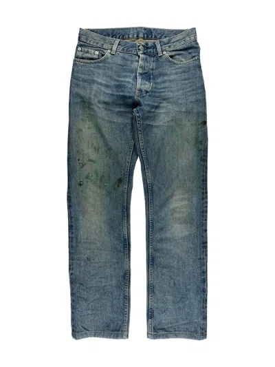 Pre-owned Helmut Lang X Vintage Ss00 Helmut Lang Green Painter Denim Jeans In Blue