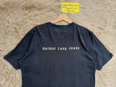 Pre-owned Helmut Lang X Vintage Ss1998 Helmut Lang Jeans Limited Ed Spellout Tshirt In Blue