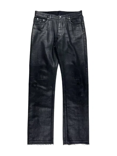 Pre-owned Helmut Lang X Vintage Ss99 Helmut Lang Wax Coated Italian Cut Denim Jeans In Black Wax