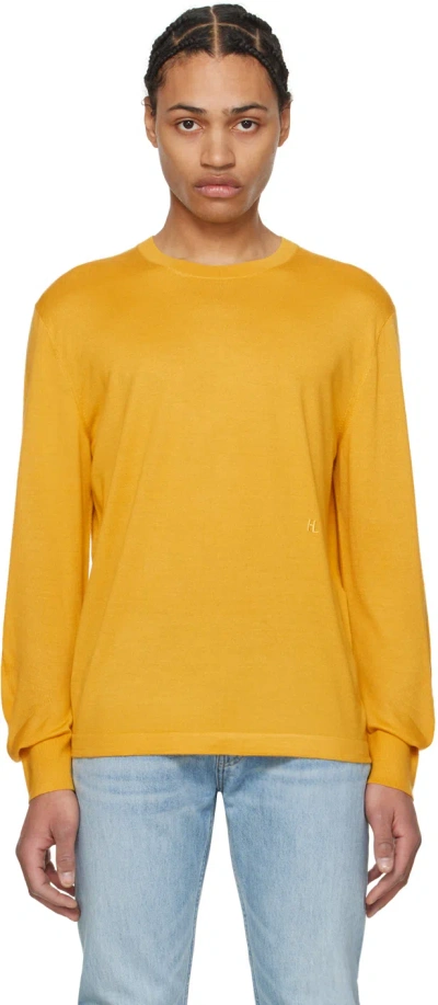 Helmut Lang Men's Wool & Silk-blend Crewneck Sweater In Taxi Yellow