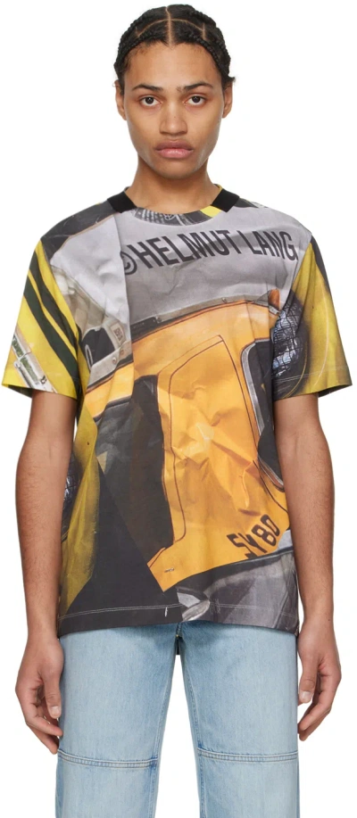 Helmut Lang Yellow Printed T-shirt In Yellow Car Print