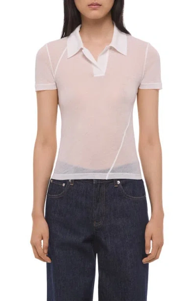 Helmut Lang Zerosca Sheer Modal Twisted Polo In Pink