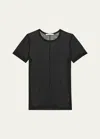 Helmut Lang Zeroscape Mesh Cotton Jersey T-shirt In Blk