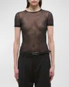 Helmut Lang Zeroscape Mesh Cotton Jersey T-shirt In Blk