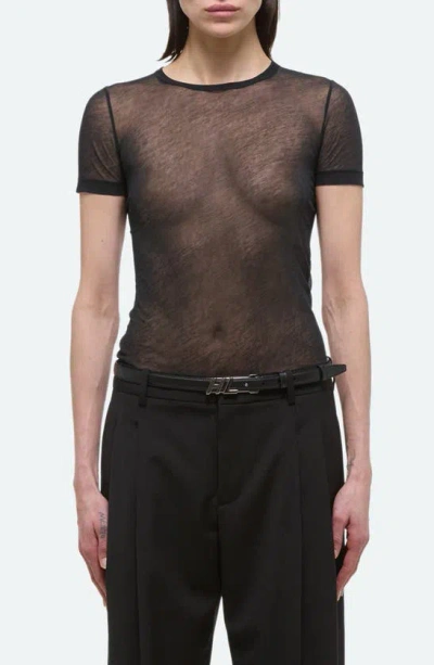 Helmut Lang Zeroscape Mesh Cotton Jersey T-shirt In Black