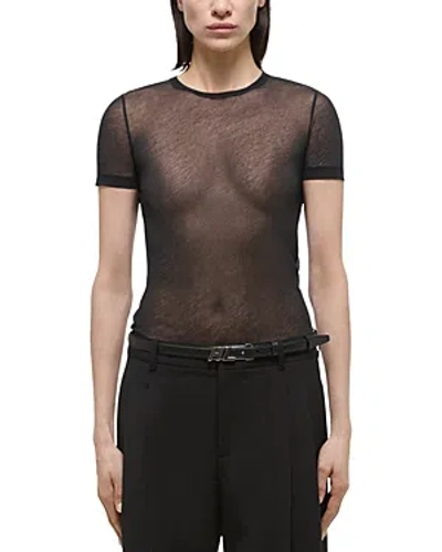 Helmut Lang Zeroscape Mesh Cotton Jersey T-shirt In Black