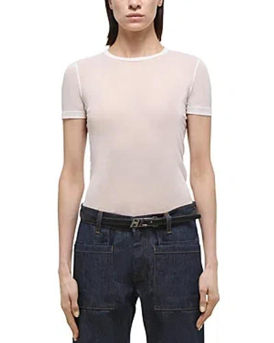Helmut Lang Zeroscape Mesh Cotton Jersey T-shirt In White