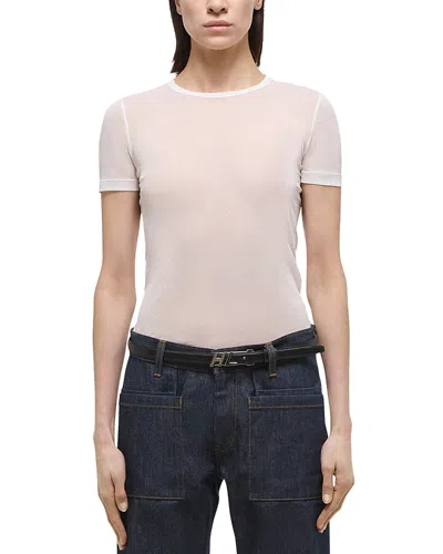 Helmut Lang Zeroscape Mesh Cotton Jersey T-shirt In White