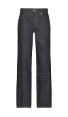 Helmut Lang Wide Leg Zip Carpenter Jeans In Raw Indigo In Blue