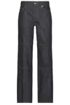 Helmut Lang Wide Leg Zip Carpenter Jeans In Raw Indigo In Raw Indigo