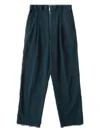 Helmut Lang Zip Cotton Trousers In Green