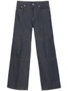 Helmut Lang Wide Leg Zip Carpenter Jeans In Raw Indigo In 蓝色