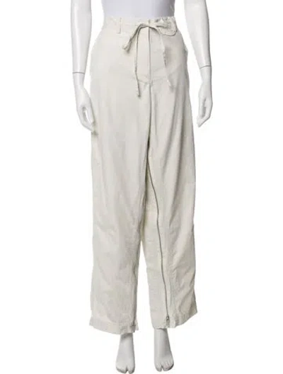 Pre-owned Helmut Lang Zip Detail Wide Leg Pants In Neutrals