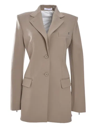 Helmut Lang Zip-detailed Blazer In Neutrals