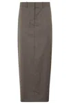 Helmut Lang Zip-detailed Maxi Skirt In Brown