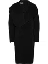 Helmut Lang Women's Double-faced Apex Cocoon Coat Black In Dark Charcoal