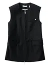 Helmut Lang Zip-front Flap-pockets Vest In Black