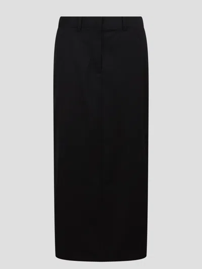 Helmut Lang Zip Maxi Skirt In Black