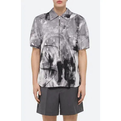 Helmut Lang Zip Scribble Shirt In Neutral