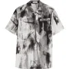 Helmut Lang Zip Scribble Shirt In White Multi