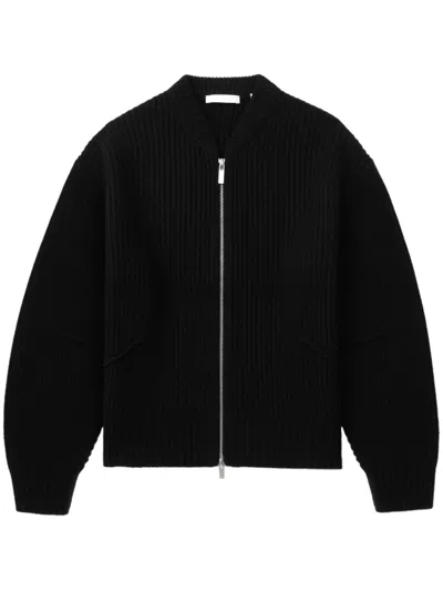 Helmut Lang Zip-up Cardigan In Schwarz