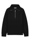 Helmut Lang Boiled Wool Half-zip Sweater In Black