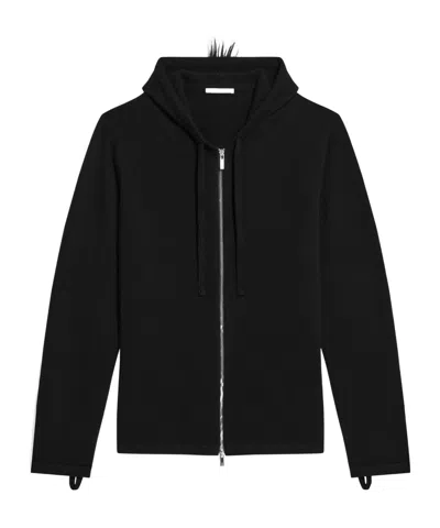 Helmut Lang Men's Wool-cashmere Mohawk Zip Hoodie In Black
