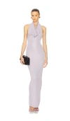 Helsa Aaliyah Maxi Knit Dress In 银色