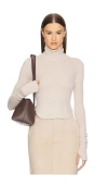 Helsa Alva Cashmere Turtleneck In Heather Oatmeal