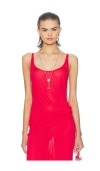 Helsa Arlena Knit Top In Red