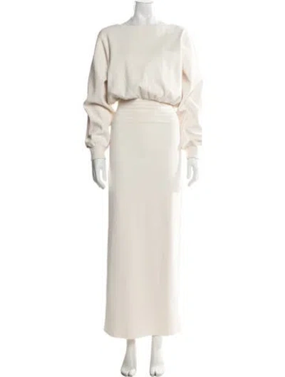 Pre-owned Helsa Bateau Neckline Long Dress In Neutral
