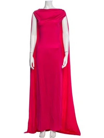 Pre-owned Helsa Bateau Neckline Long Dress In Red