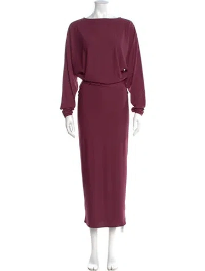 Pre-owned Helsa Bateau Neckline Long Dress W/ Tags In Burgundy
