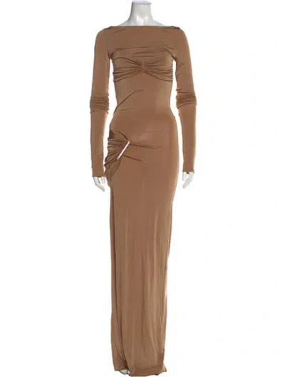 Pre-owned Helsa Bateau Neckline Long Dress W/ Tags In Neutral