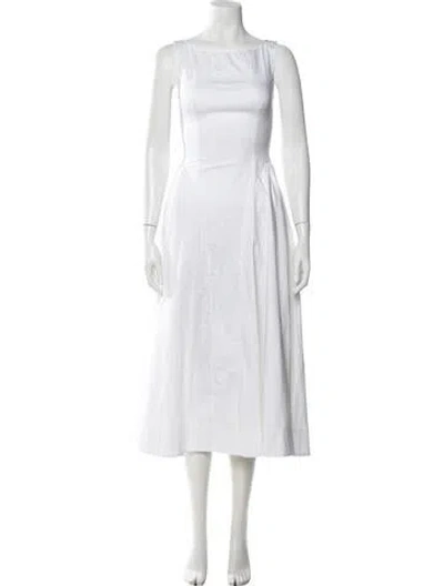 Pre-owned Helsa Bateau Neckline Long Dress In White