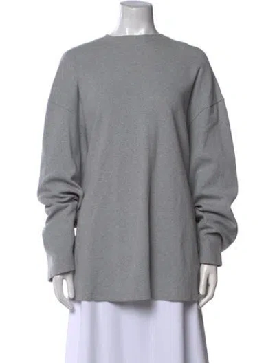 Pre-owned Helsa Bateau Neckline Long Sleeve Sweatshirt In Gray