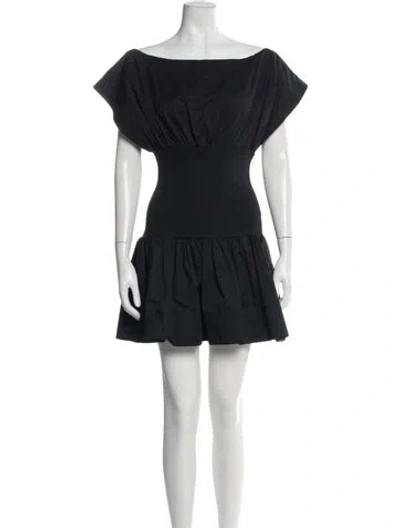 Pre-owned Helsa Bateau Neckline Mini Dress In Gray